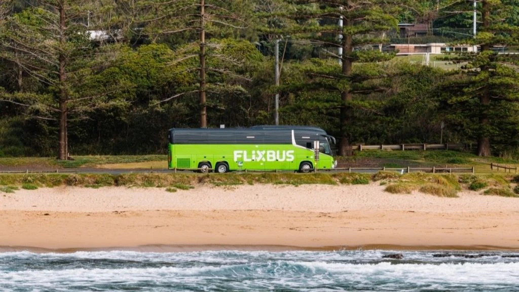 A FlixBus travelling Australia